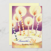 Helle Chic Candles 21. Geburtstag Party Einladung (Vorne/Hinten)