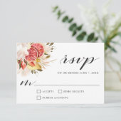 Helle Citrus Tropical Floral Wedding RSVP Karte (Stehend Vorderseite)