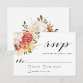 Helle Citrus Tropical Floral Wedding RSVP Karte (Vorne/Hinten)