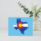 Helle Colorado Fahne Texas Form Postkarte (Stehend Vorderseite)