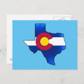 Helle Colorado Fahne Texas Form Postkarte (Vorne/Hinten)