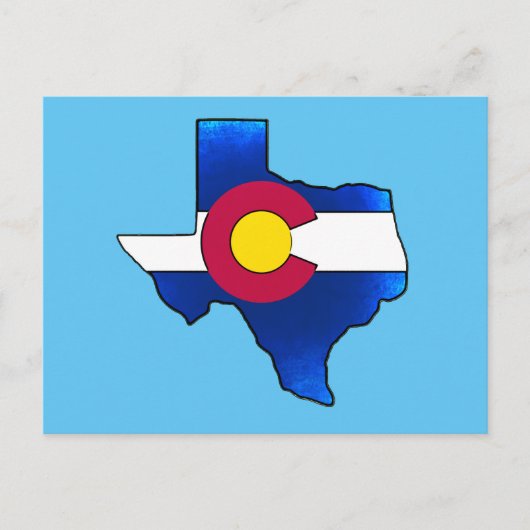 Helle Colorado Fahne Texas Form Postkarte (Vorderseite)