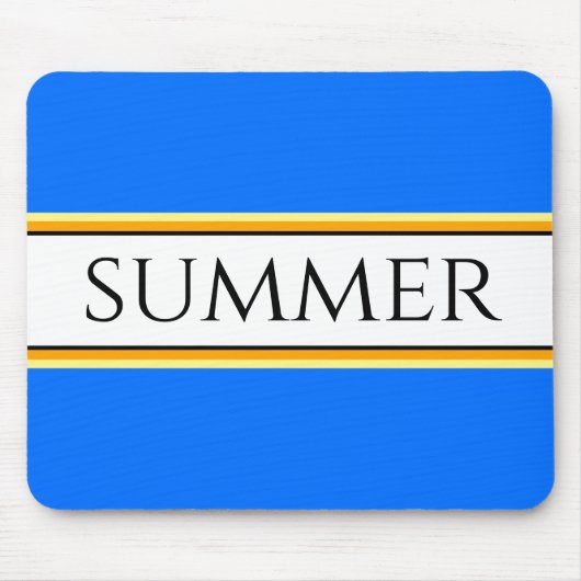 Helle Coole blaue SOMMERstreifen Mousepad (Vorne)
