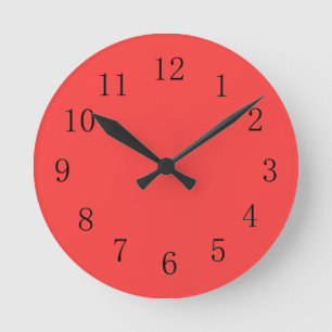 Helle Coral Red Kitchen Wall Clock Runde Wanduhr