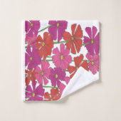 Helle Cosmos Blumendruck Badhandtuch Set (Waschlappen)