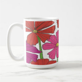 Helle Cosmos Blumendruck Kaffeetasse