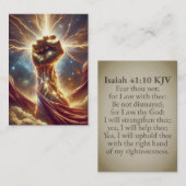 Helle Crackle Fist - Isaiah 41:10 KJV Card Box Visitenkarte (Vorne/Hinten)