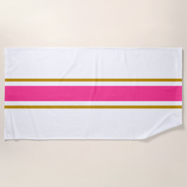 Helle, cremefarbene, rosa, braune Streifen auf wei Strandtuch