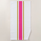 Helle, cremefarbene, rosa, braune Streifen auf wei Strandtuch (Vorderseite)