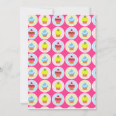 Helle Cupcake-Einladungen - Erste Geburtstagsparte Einladung (Rückseite)