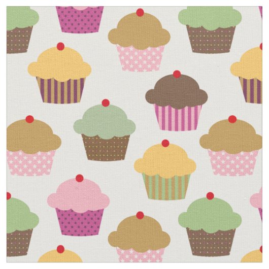Helle Cupcakes Stoff (Nahaufnahme)
