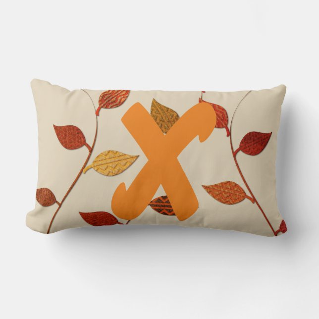 Helle dekorative Blätter Kissen (Vorderseite)