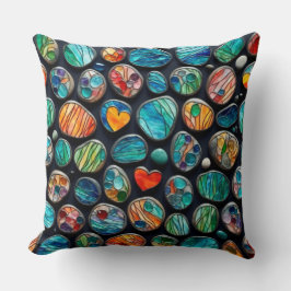 Helle dekorative gestrichene Steine Kissen