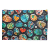 Helle dekorative gestrichene Steine Kissenbezug (Rückseite-Links)