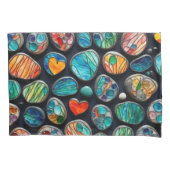 Helle dekorative gestrichene Steine Kissenbezug (Vorderseite-Links)