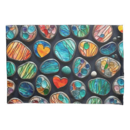 Helle dekorative gestrichene Steine Kissenbezug