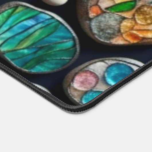 Helle dekorative gestrichene Steine Schreibtischunterlage (Ecke)