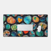 Helle dekorative gestrichene Steine Schreibtischunterlage (Tastatur & Maus)