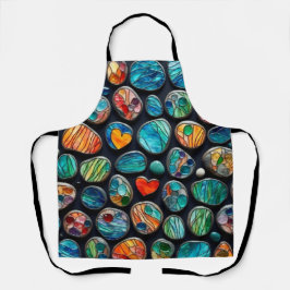 Helle dekorative gestrichene Steine Schürze