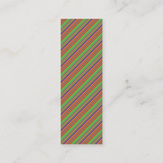 Helle Diagonal Stripe Muster Mini-Page-Markierung Mini Visitenkarte (Rückseite)