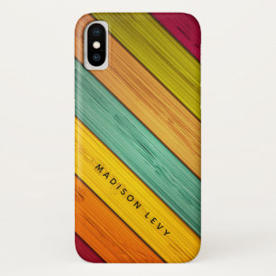 Helle diagonale hölzerne Mehrfarbenplanken Case-Mate iPhone Hülle