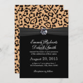 Helle Diamond & Leopard Druckhochzeit Einladung (Vorne/Hinten)