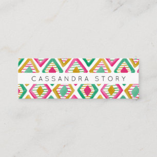 Helle Diamonds Watercolor Modernes Muster Mini Visitenkarte