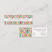 Helle Diamonds Watercolor Modernes Muster Mini Visitenkarte (Vorne/Hinten)