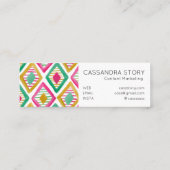 Helle Diamonds Watercolor Modernes Muster Mini Visitenkarte (Rückseite)