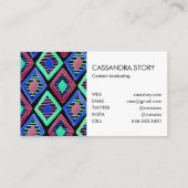 Helle Diamonds Watercolor Modernes Muster Schwarz Visitenkarte (Rückseite)