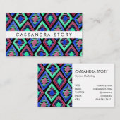 Helle Diamonds Watercolor Modernes Muster Schwarz Visitenkarte (Vorne/Hinten)