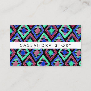 Helle Diamonds Watercolor Modernes Muster Schwarz Visitenkarte