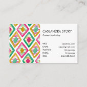 Helle Diamonds Watercolor Modernes Muster Visitenkarte (Rückseite)