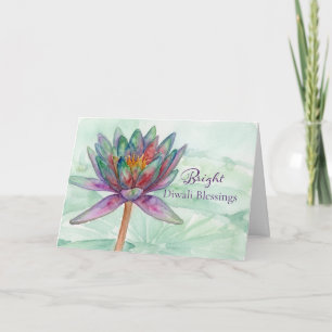 Helle Diwali-Segnungen Lotusblume Karte