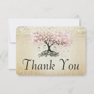 Helle Dogwood Heart Leaf Tree Gold Vielen Dank Dankeskarte