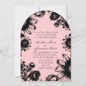 Helle Dogwood Rosa und Schwarze Hochzeit Einladung (Vorderseite)