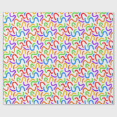 Helle Dopamin Rainbow Squiggles Moderne Abstrakte Geschenkpapier (Flach)