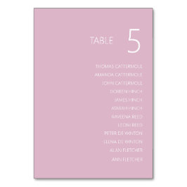 Helle Dusty Pink Wedding Tischnummer Card