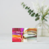 Helle Einzigartige rosa Rosa Braun Abstrakte Kunst Visitenkarte (Stehend Vorderseite)