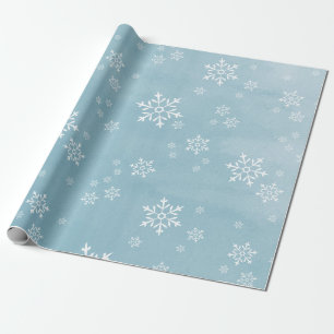 Helle Eis-Blau-Aquarell-Schneeflocke Geschenkpapier