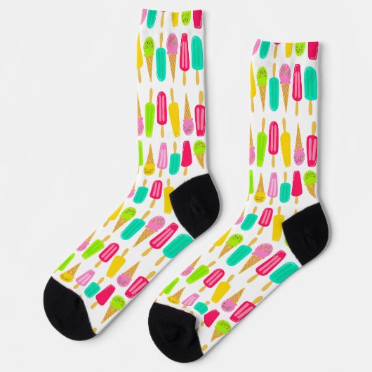 Helle Eiscreme Popsicles Mustersocken Socken (Linkes Detail)