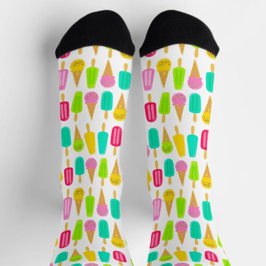 Helle Eiscreme Popsicles Mustersocken Socken (Oben)