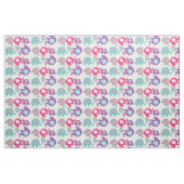 Helle Elefanten auf weißem Gewebe Stoff (Fat Quarter (45,7 x 55,9 cm))
