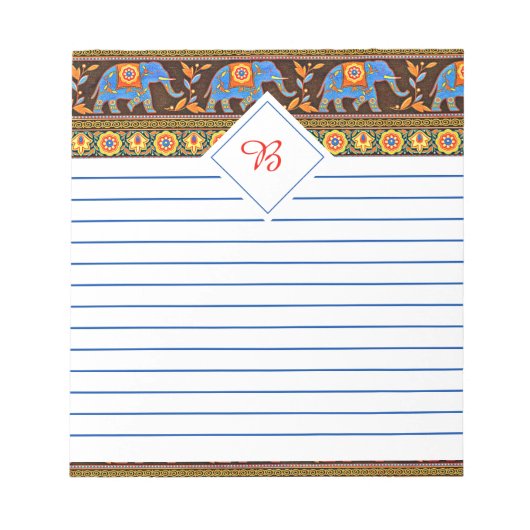 Helle Elefanten Notizblock (Vorderseite)