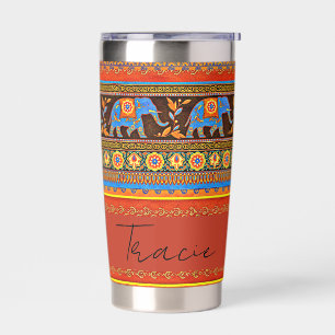 Helle Elefanten personalisiert Thermobecher