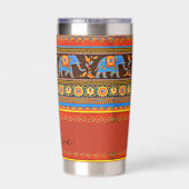 Helle Elefanten personalisiert Thermobecher (Rückseite)