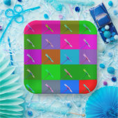 Helle, elegante All-Occasion-Blume mit farbenfrohe Pappteller (Party)