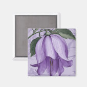 Helle, elegante Aquarellfarbe lila Glocke Blume#4 Magnet (Vorderseite/Rückseite)
