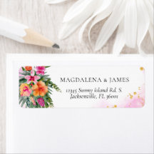 Helle Elegante Rosa tropische Insel Flora