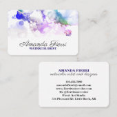 Helle Elegantin Wasserfarbenprächtige Künstlerin Visitenkarte (Vorne/Hinten)